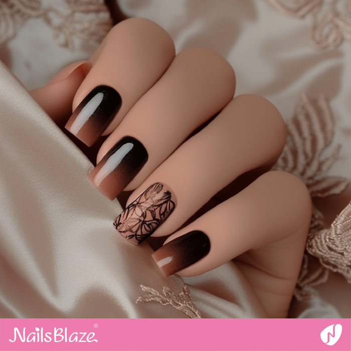 Short and Classy Ombre Mocha Mousse Nails | Color of the Year 2025 - NB7014