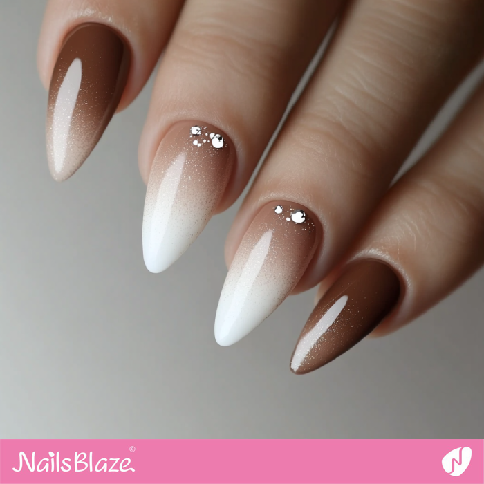 Shimmer Design for Ombre Mocha Mousse Nails | Color of the Year 2025 - NB7015