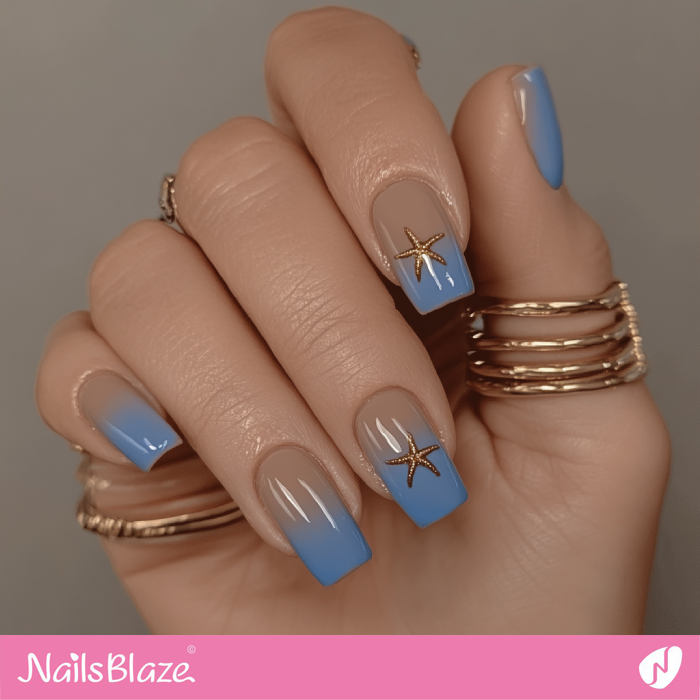 Starfish Design for Ombre Mocha Mousse Nails | Color of the Year 2025 - NB7016