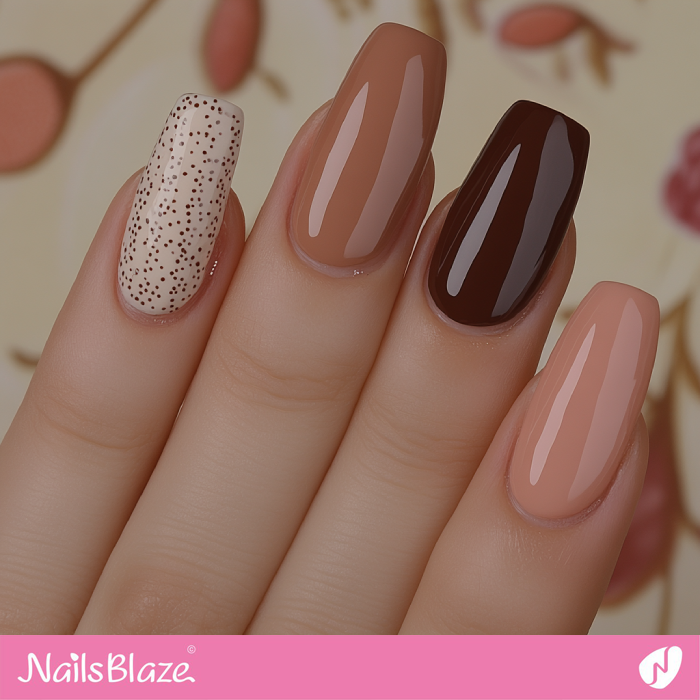 Subtle Dots for Mocha Mousse Nails | Color of the Year 2025 - NB7038