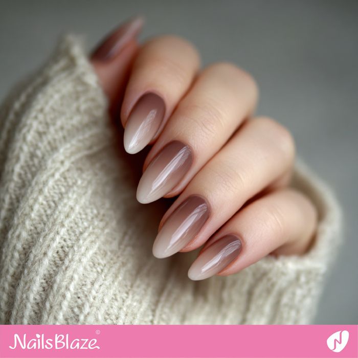 Soft Mocha French Ombre Nails for Fall | AG Customized Nails- NB8312