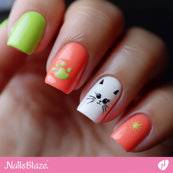 Cat-tastic Nails Design for Summer | Arina’s Unique Nail Story - NB6453