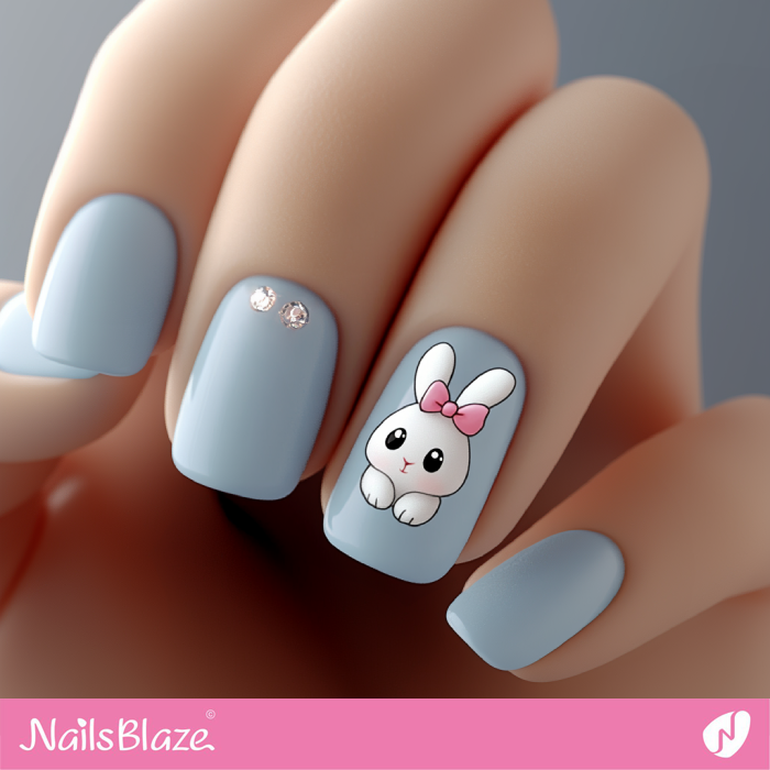 White Bunny Girl Nail Design | Arina