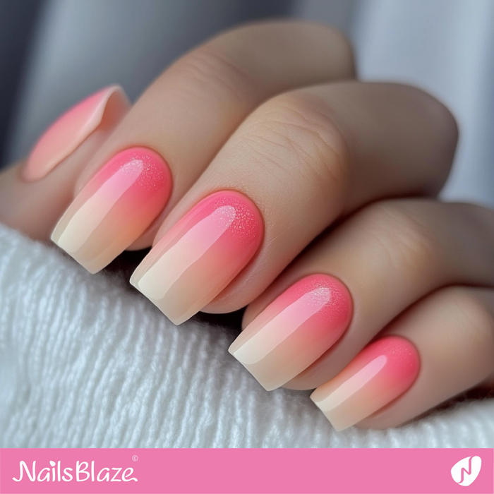 Nails with Pastel Pink and Peach Pink Gradient | Brieanna Customized Nails- NB7776