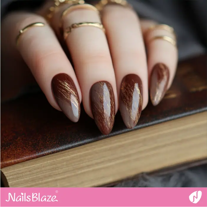 Autumn Story Brown Nails | Cordelia-M-Customized Nails- NB8377