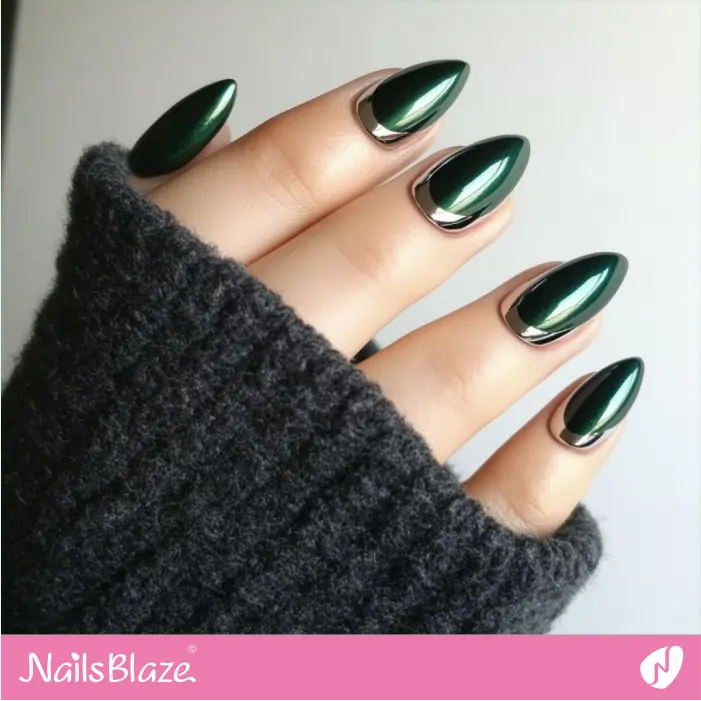 Reverse French Chrome Design for an Adventurous Look | Elen Customized Nail Designs- NB7379