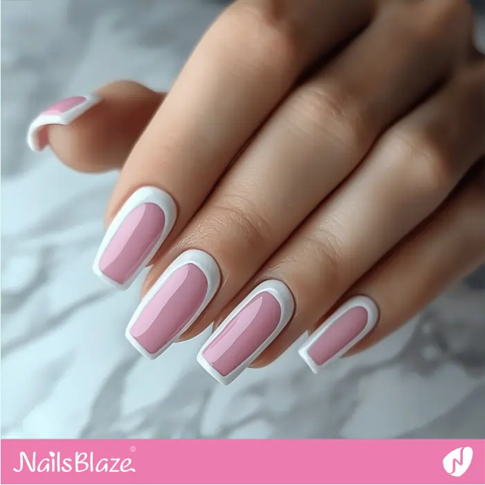 Pastel Baby Pink Nails with Outline Design | Marjani Customized Nail Designs- NB7507