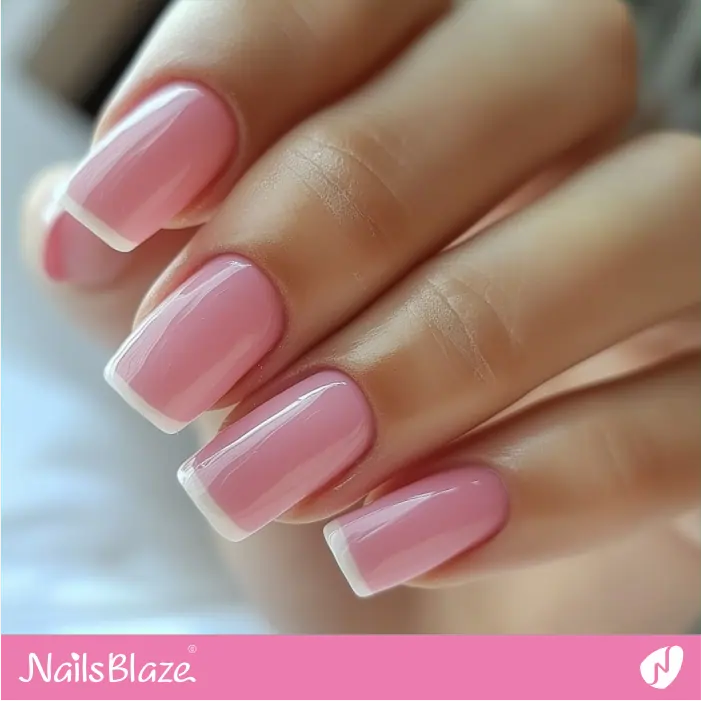 Short Pink Nails French Tip Design | Marjani Customized Nail Designs- NB7508