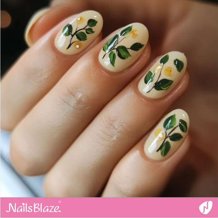 Short Round Nails for Love for Gardening | Nita Customized Nail Designs- NB7366