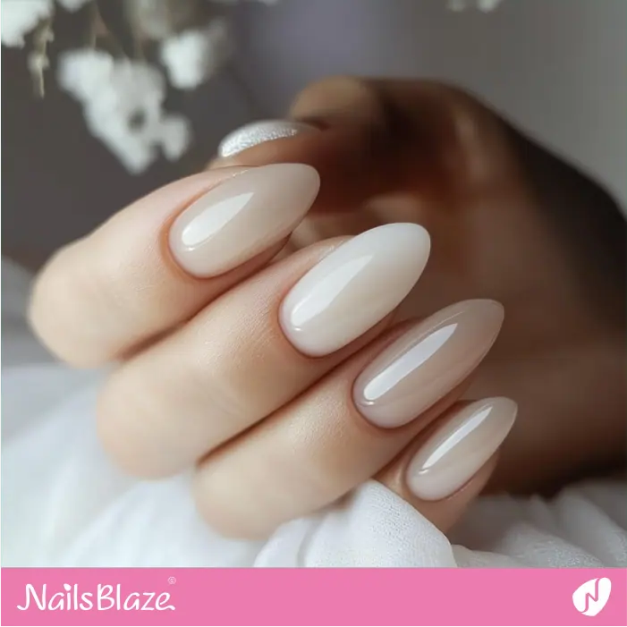 Elegant Glossy Look White Nails | Nora Customized Nail Designs- NB7332