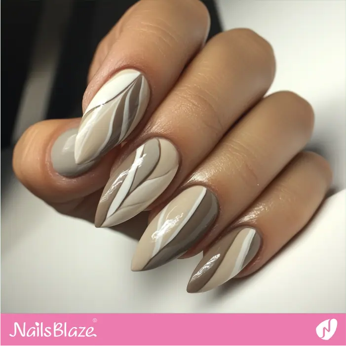 Almond Abstract Nails Design for a Casual Look | Nora Customized Nail Designs- NB7327