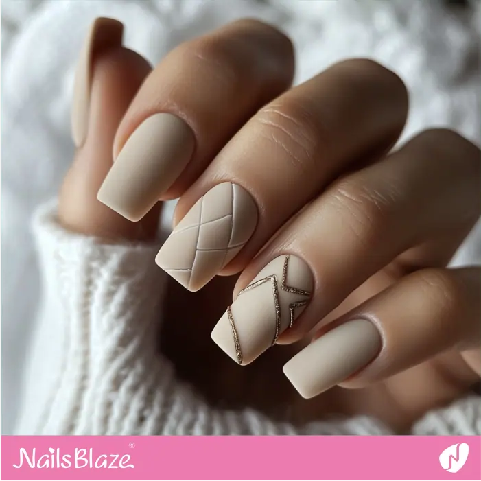 Nails Design Featuring Textured Minimalist Accents | Rei Customized Nail Designs- NB7548