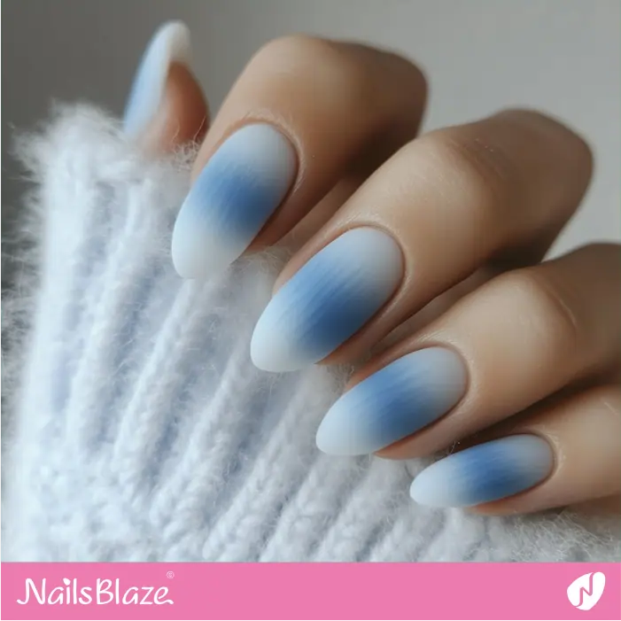 Winter Frost Ombre Nails from Icy Blue to Pure White | Sogand A. Customized Nail Designs- NB7523