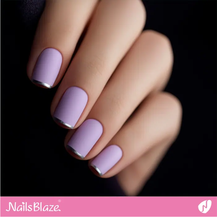Matte Lavender Short Nails with Glossy Tips | Tricky-Customized Nails- NB8373
