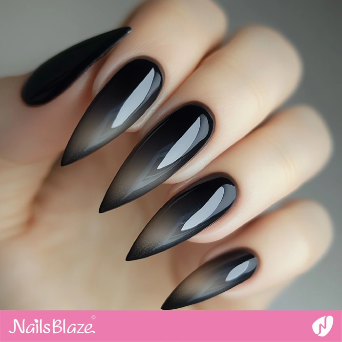 Stiletto Black Ombre Nails | Black Ombre Nails - NB6481