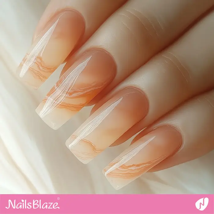 Nude Ombre Nails Marble Design | Nude Ombre Nails - NB6536