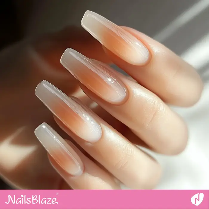 Simple Nude Ombre Nails | Nude Ombre Nail Art - NB6545