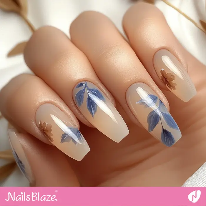 Nature-inspired Nude Ombre Nails | Nude Ombre Nail Art - NB6548