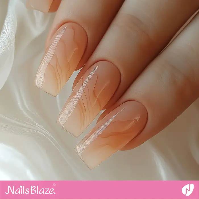 Nude Ombre Marble Nails | Nude Ombre Nail Art - NB6542