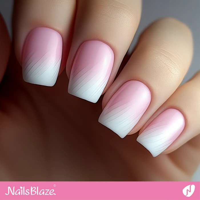 Short Square Ombre Nails | Pink Ombre Nails - NB6484