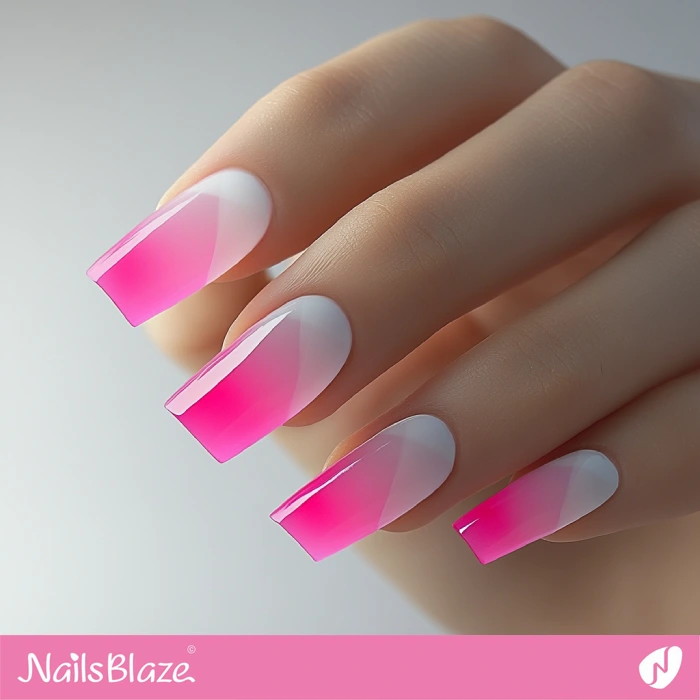 Pink Ombre Geometric Nails | Pink Ombre Nails - NB6486