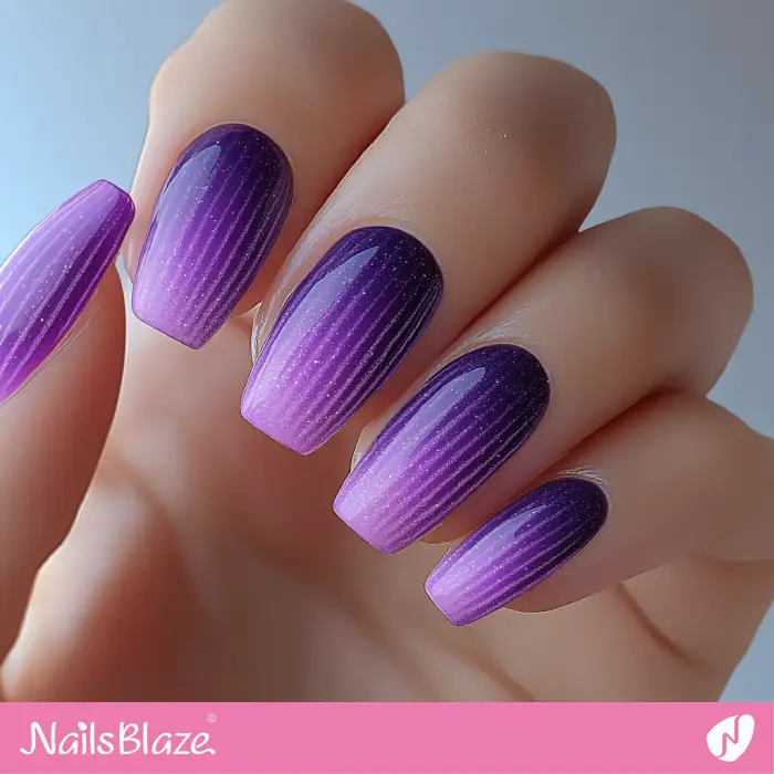 Subtle Striped Nail Art for Purple Ombre | Purple Ombre Nails - NB6520