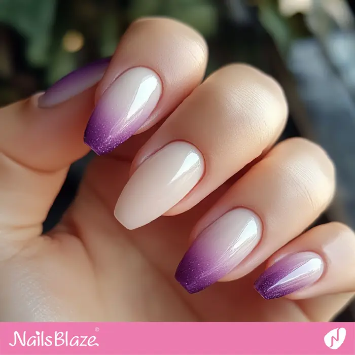 Nude Nails Purple Ombre Design | Purple Ombre Nails - NB6512