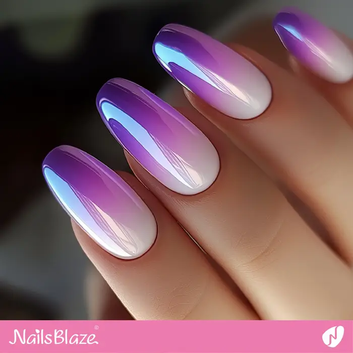 Mirror Effect Purple Ombre Nails | Purple Ombre Nail Art - NB6515