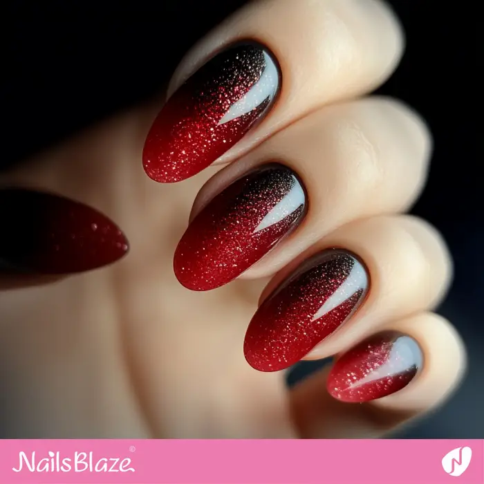 Red Ombre Bling Nails Design | Red Ombre Nails - NB6531