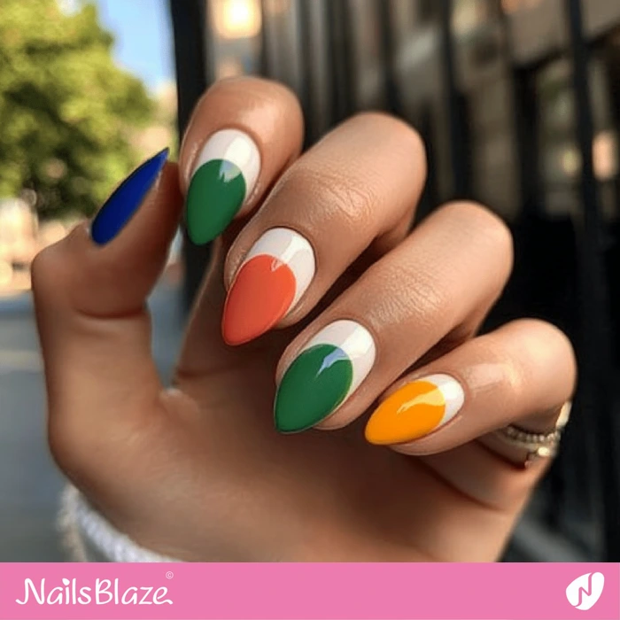 Reverse French Design for Colorful Nails | Reverse French Nails - NB5564