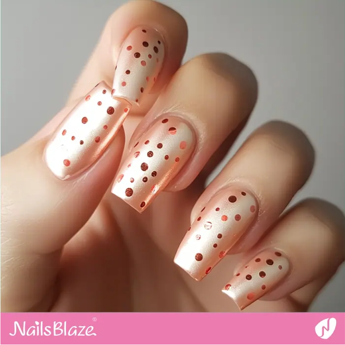 Simple Rose Gold Dots for Nails | Rose Gold Nail Art- NB7805