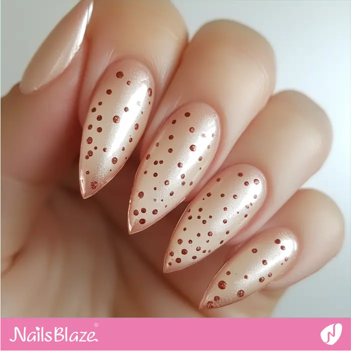 Subtle Rose Gold Dots for Nails | Rose Gold Nail Art- NB7809