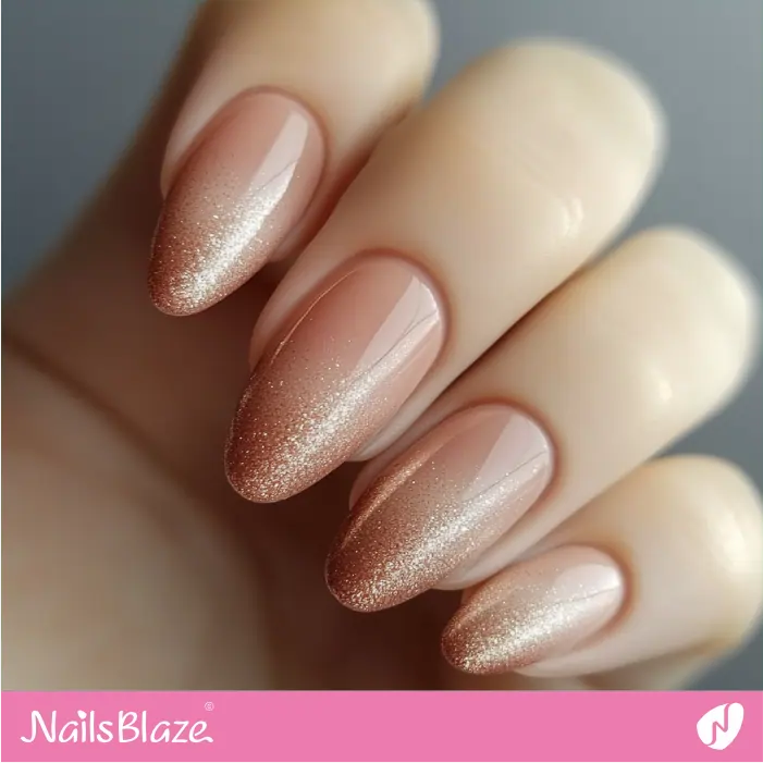 Simple Rose Gold Ombre Nails | Rose Gold Nail Art- NB7854