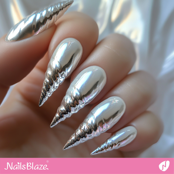 Silver Nails Unicorn Horn Design | Silver Nails- NB7598