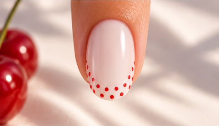 Polka Dot French Nails