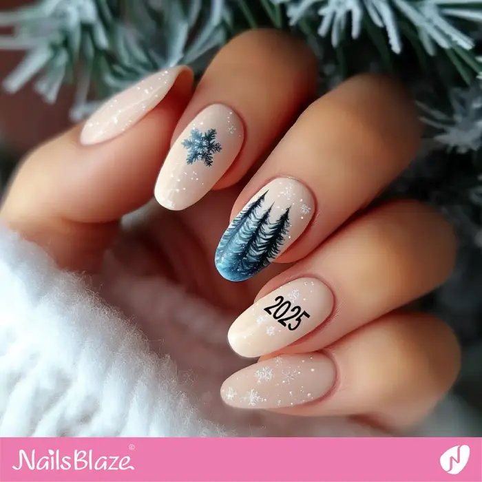 Winter Theme Pink Nails | Winter 2025 Nails - NB6630