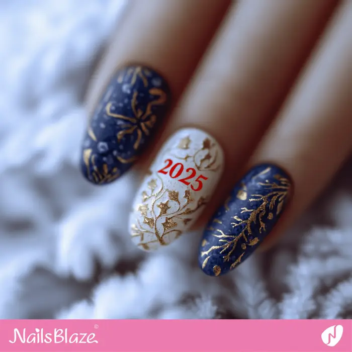 Classy Filigree Nail Art for Winter | Winter 2025 Nails - NB6657