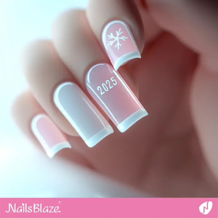 Winter Nails with White Outline | Winter 2025 Nails - NB6658