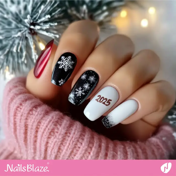 Snowflake Nails Design | Winter 2025 Nails - NB6619