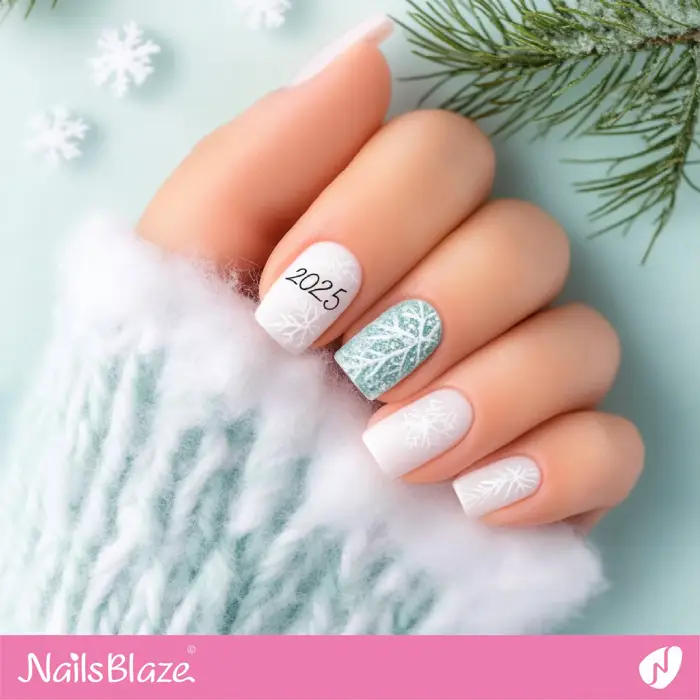 Simple Snowflake Nails for Winter | Winter 2025 Nails - NB6622