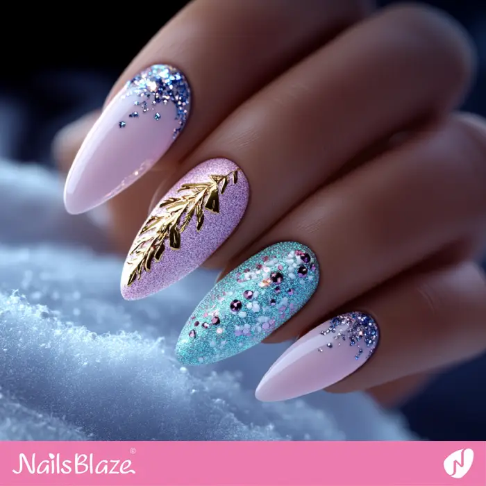 Winter Theme Mix & Match Nails Design | Classy Winter Nails - NB6618