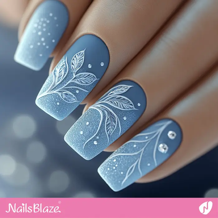 Classy Winter Nails with 3D Leaves | Classy Winter Nails - NB6599