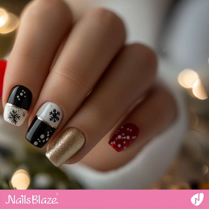 Winter Design Cute Short Nails | Winter Nails Design - NB6748