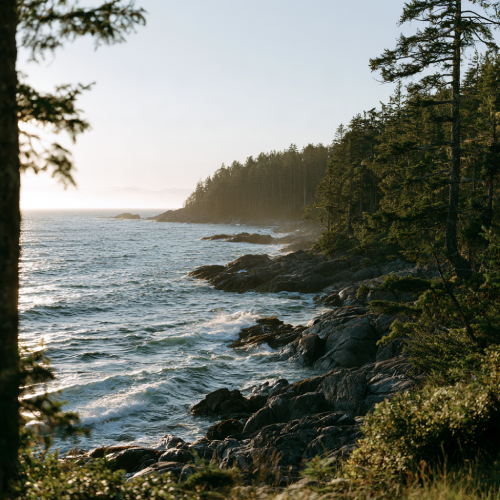 Peaceful coastal nature escape in Canada