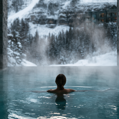 Warm thermal spa bath and relaxation ritual