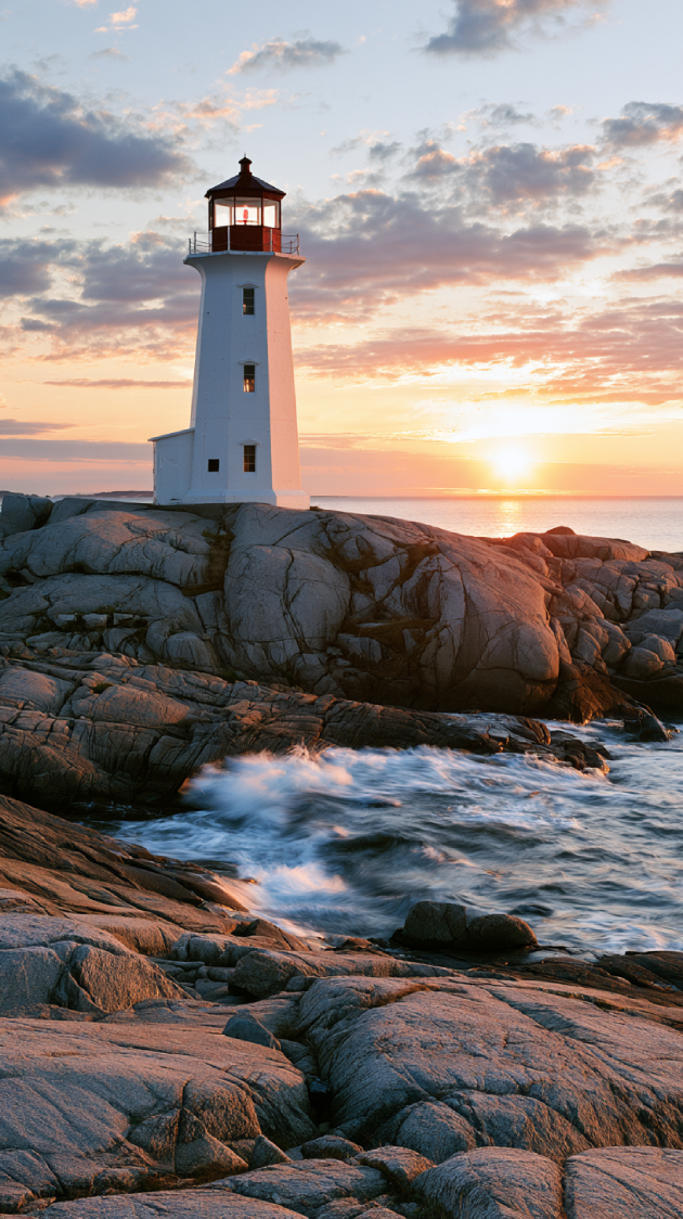 Nova Scotia coastal surf and rugged shoreline