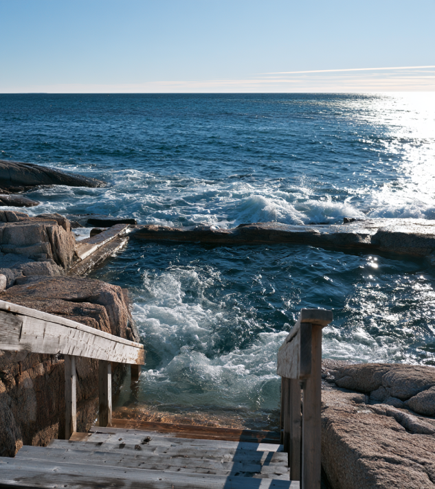 Cold Atlantic salt water plunge pool or natural cove dip