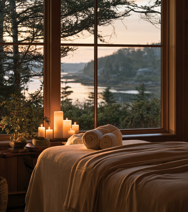 Holistic coastal mineral spa treatment with kelp and warm towels