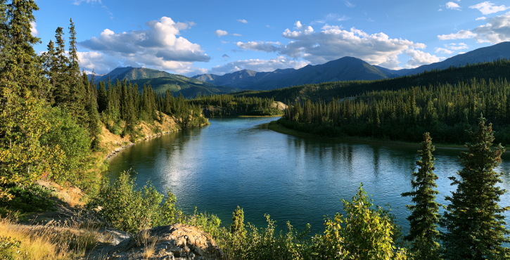 Whitehorse Yukon river valley and mountains