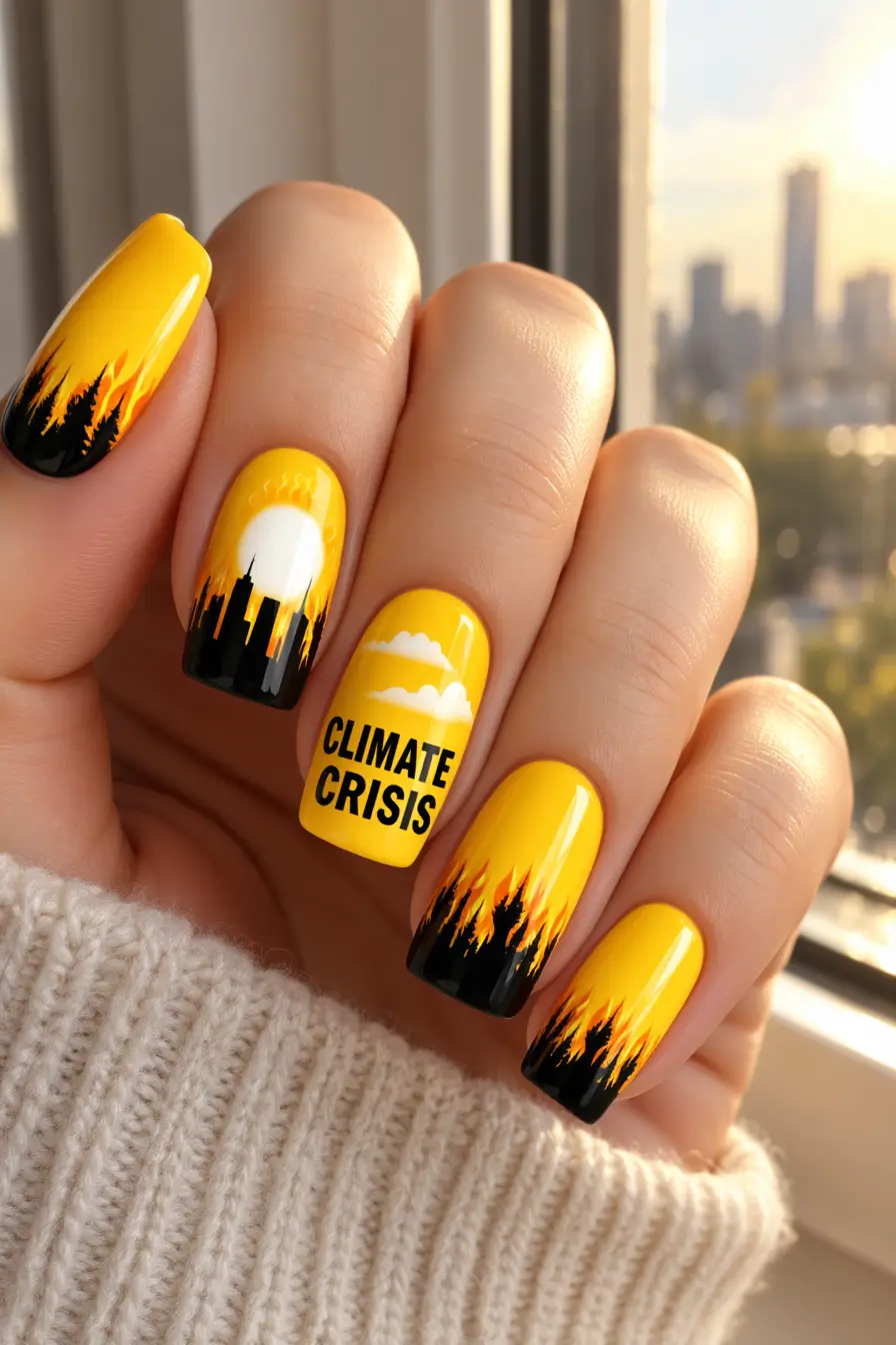Climate Crisis nail art inspiration